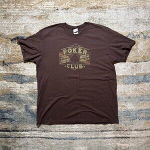Brown Retro Poker Club T-Shirt